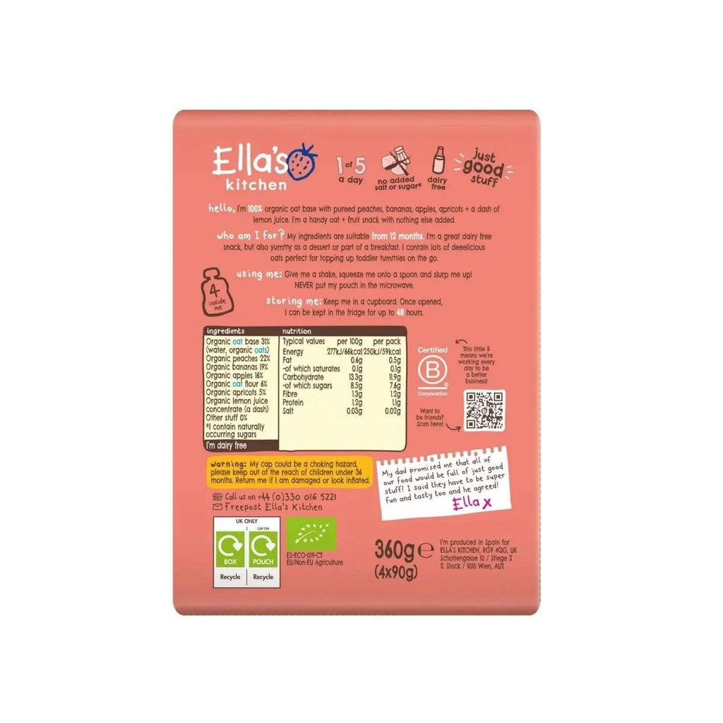 Baby food carton back panel with ingredients, nutrition table, and recycling icons