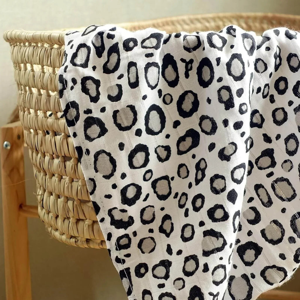 MuslinZ Bamboo/Organic Cotton Muslin Swaddle 120x120cm - Leopard