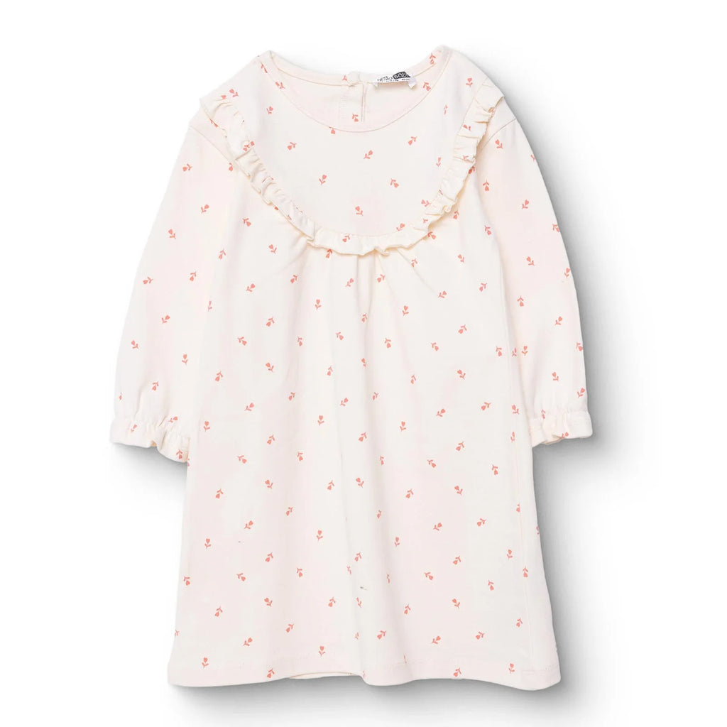 HelloBaby Winter Cherry Dress - Ecru Printed