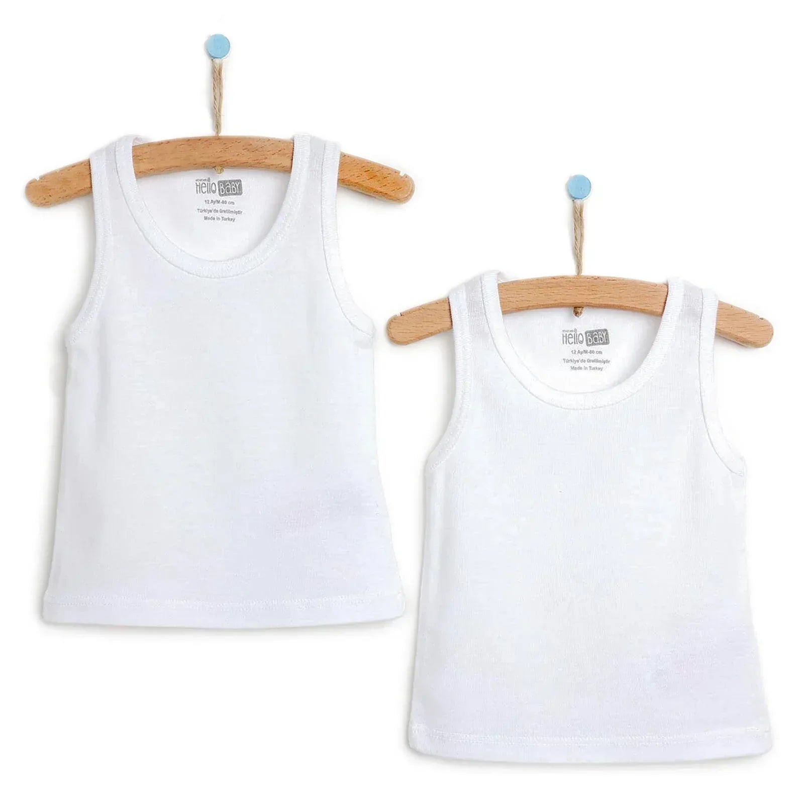 HelloBaby Boy 2-Pack Tanks - White - Bobobiy
