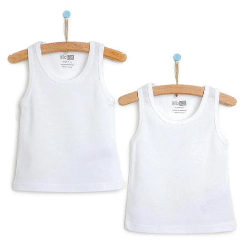HelloBaby Boy 2-Pack Tanks - White - Bobobiy