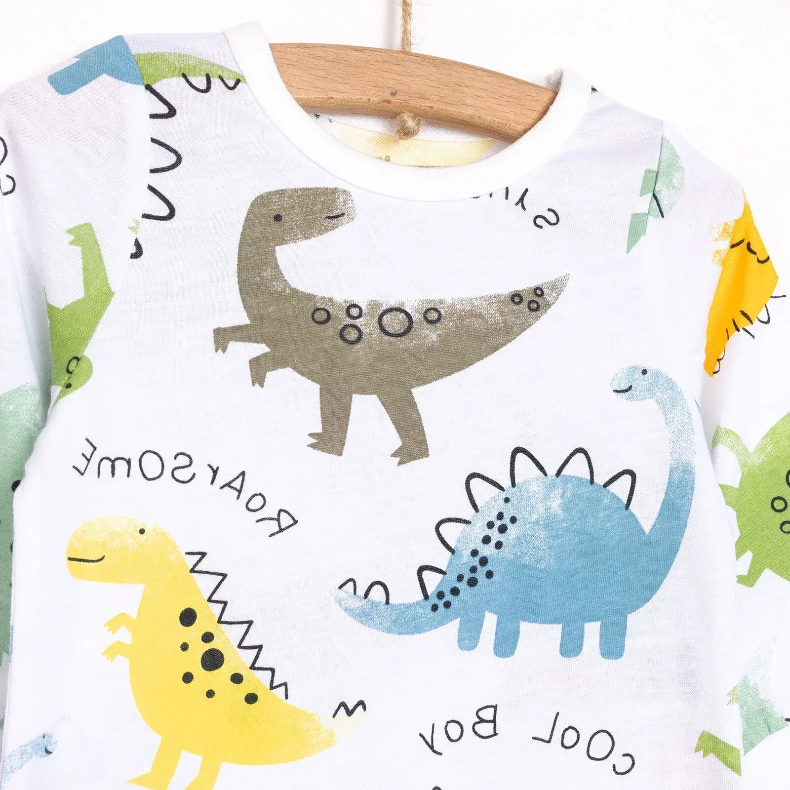 HelloBaby Baby Boy Long Sleeve Pyjamas Set - White - Bobobiy