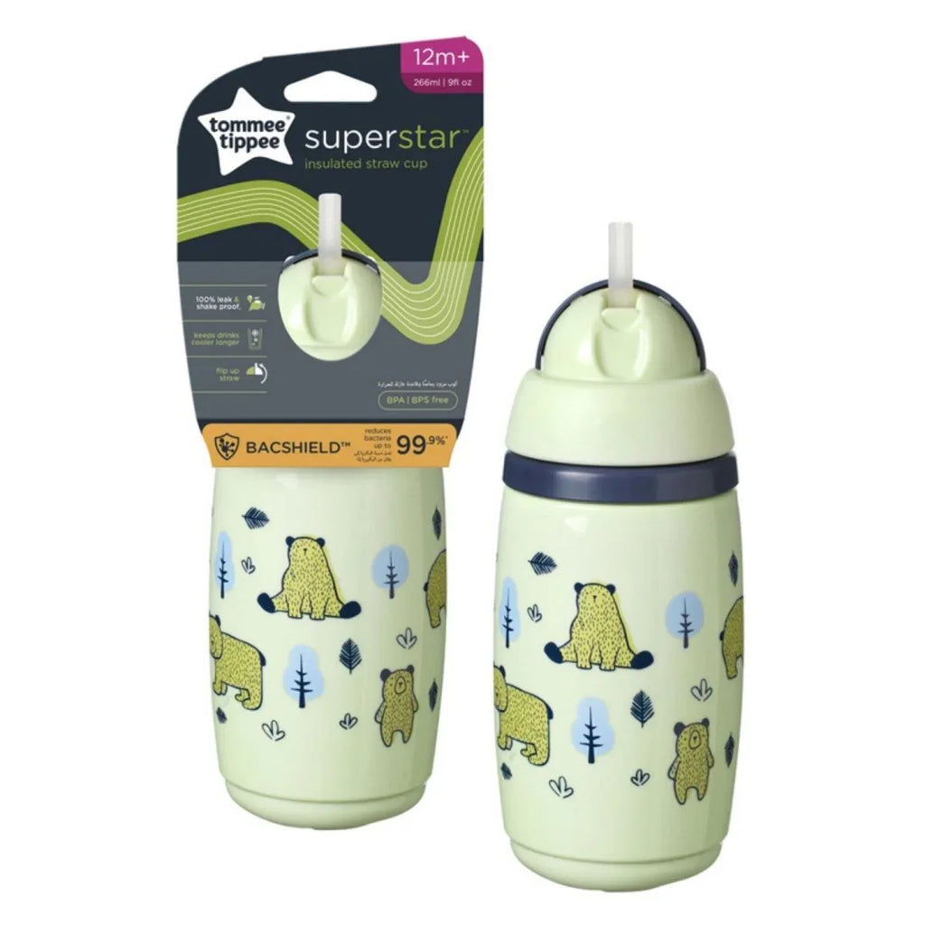Tommee Tippee Insulated Straw 266ml 12m+ - Assorted - Bobobiy