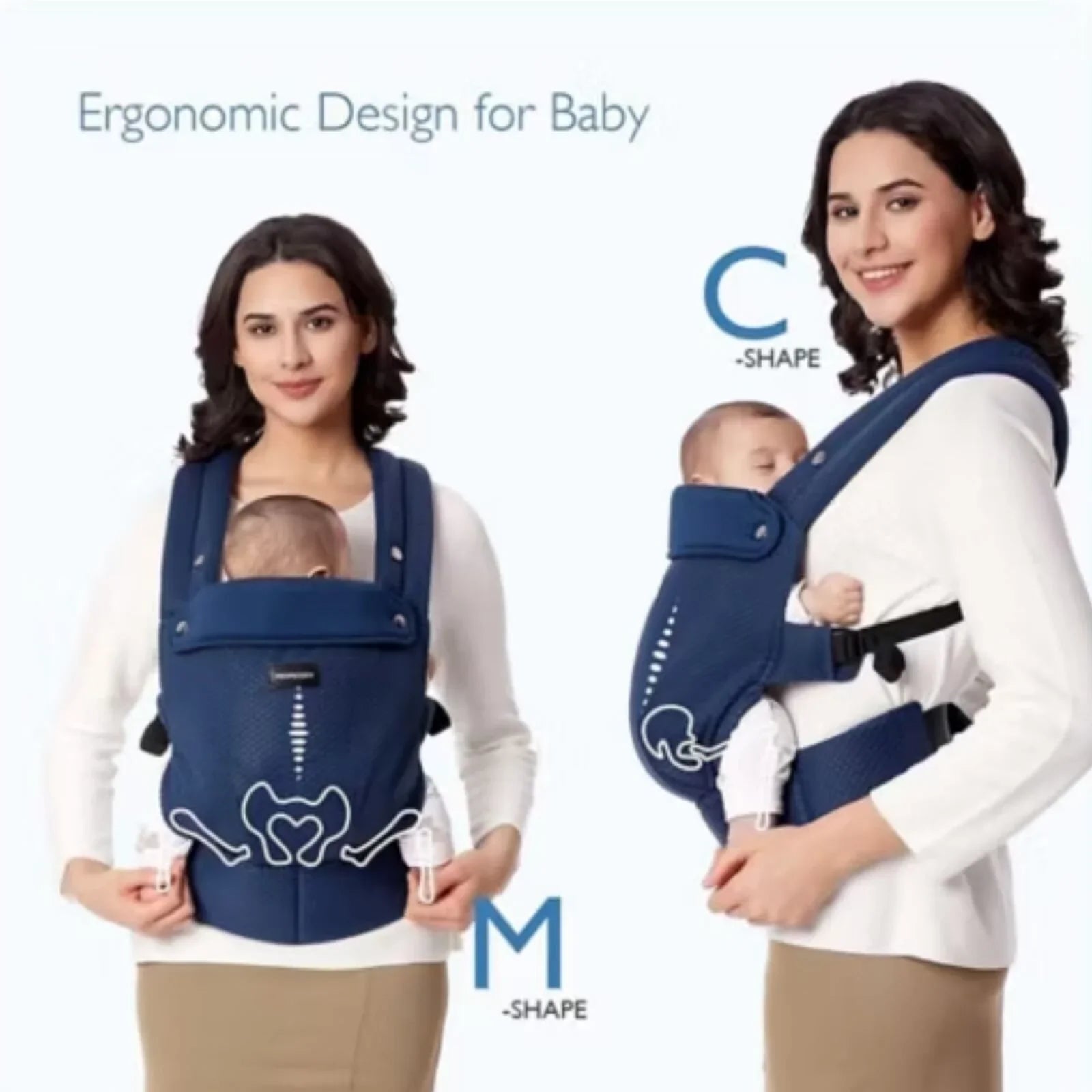 Momcozy Baby Carrier Newborn to Toddler Air Mesh - Blue