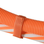 Orange ribbed agility obstacle pole connector with fabric strap and end sleeve