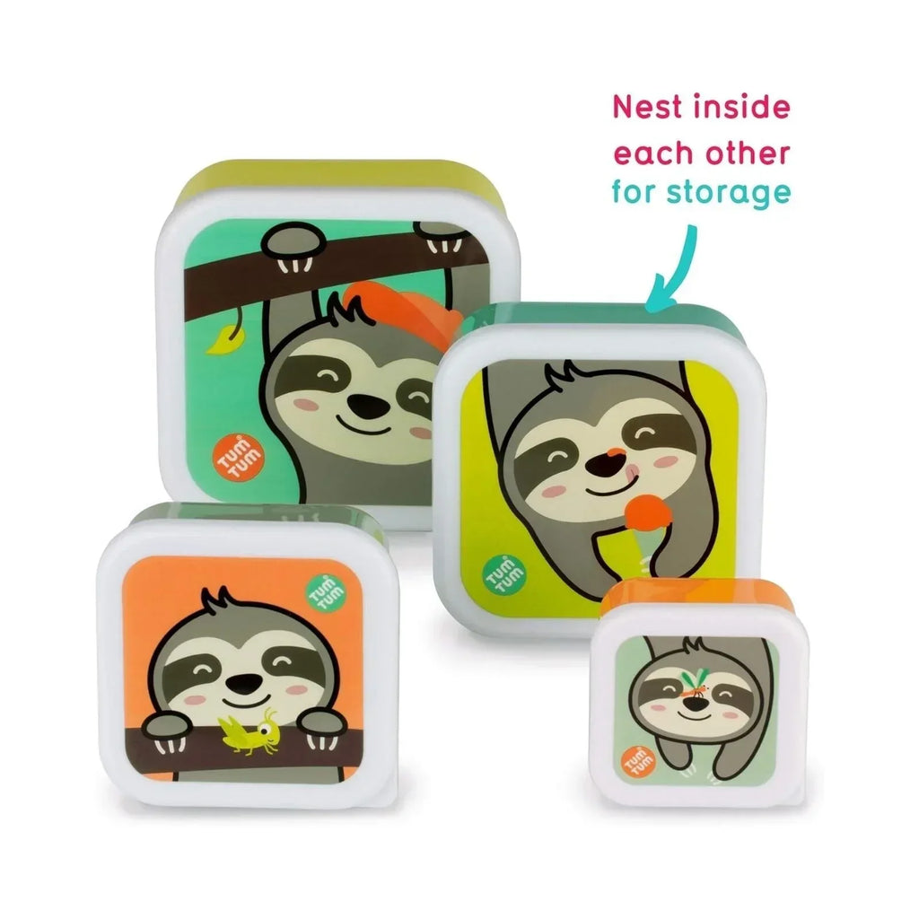 TUM TUM Nesting Snack Pots Pack of 4 - Stanley Sloth - Bobobiy