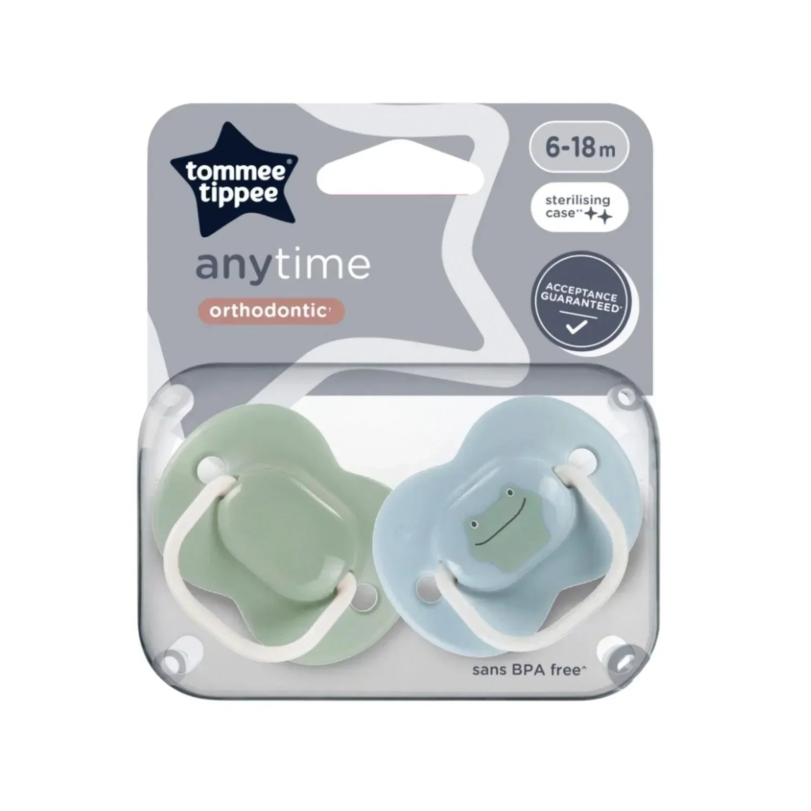 Tommee Tippee Anytime Soother 6-18 months Pack of 2 Assorted - Bobobiy