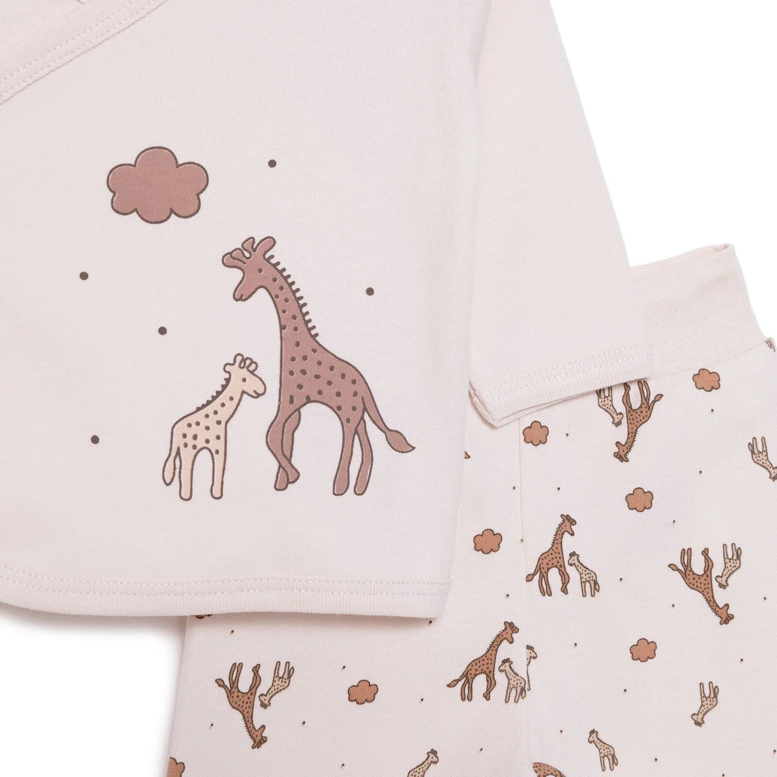 HelloBaby Unisex Wrapover Top-Footed Bottom - Beige