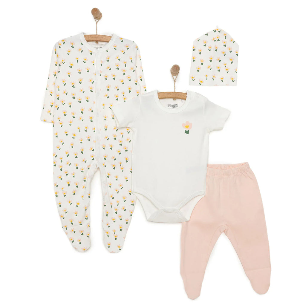 HelloBaby Girl Newborn Set 4 pcs - Pink