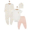 HelloBaby Girl Newborn Set 4 pcs - Pink