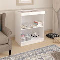Shefa Kids 810 white changing table with open storage shelves and raised top