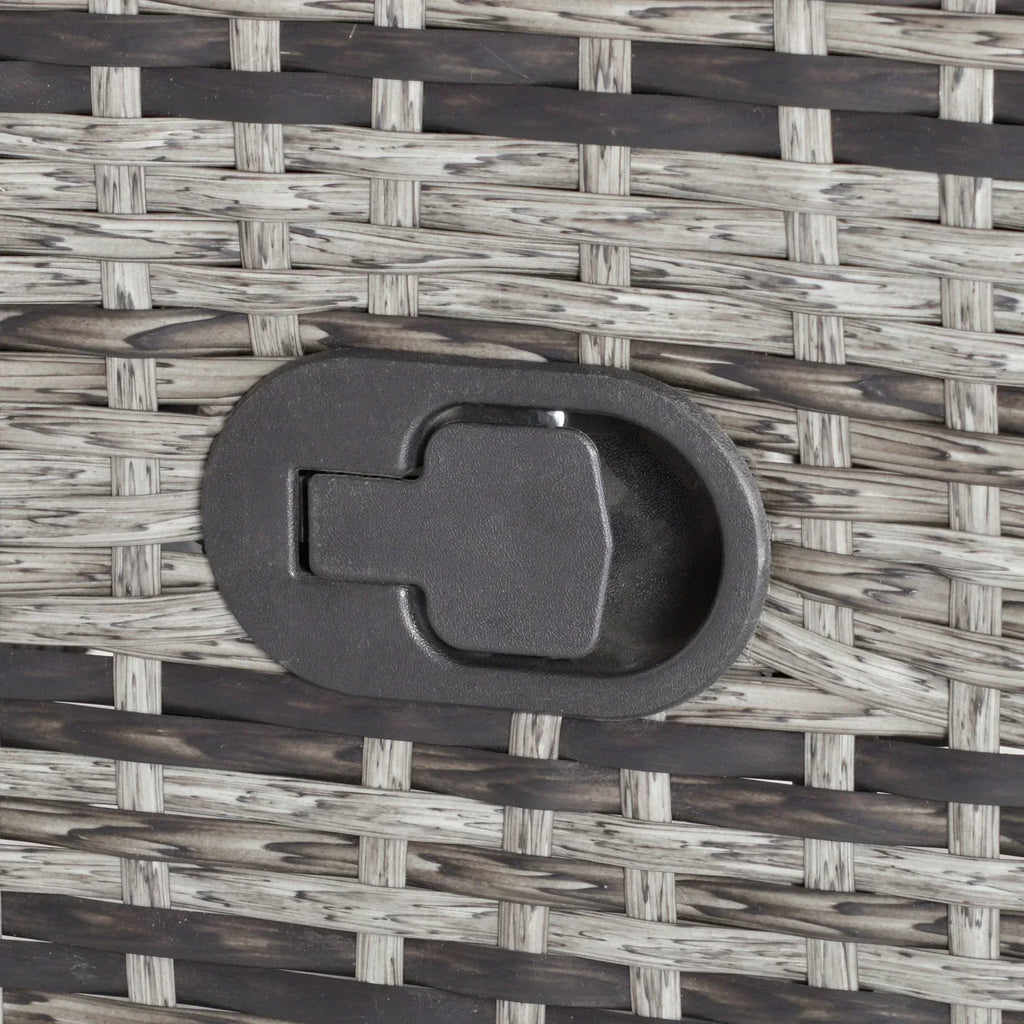 2 Seater Patio Wicker Chaise Lounge Sofa Set with Fabric Cushion, Grey - Bobobiy