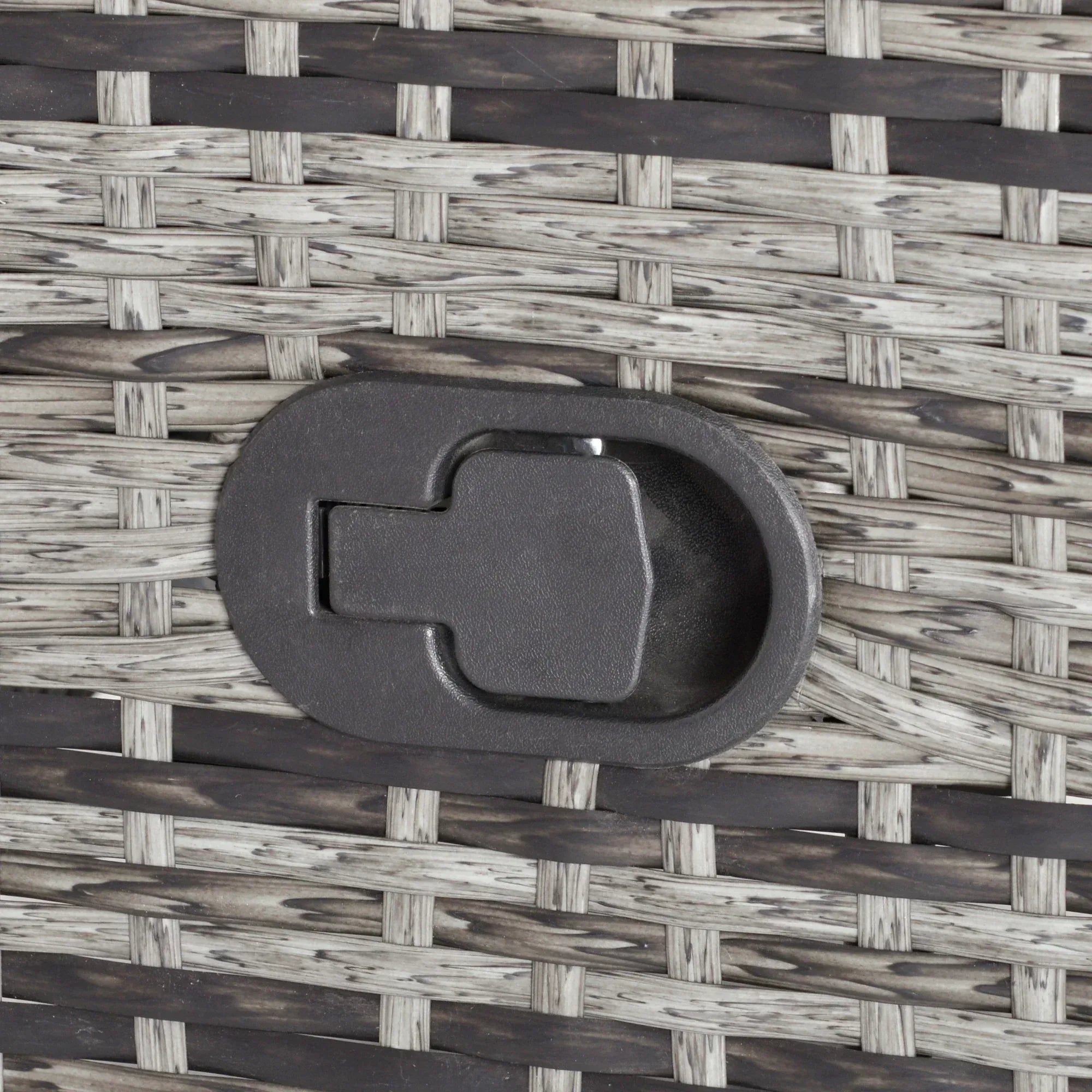 2 Seater Patio Wicker Chaise Lounge Sofa Set with Fabric Cushion, Grey - Bobobiy