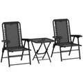 Three-Piece Garden Table and Chair Set - Black - Bobobiy