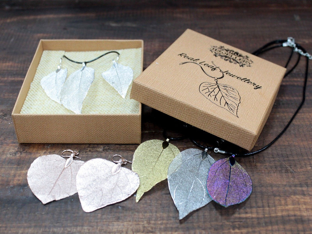 Earrings - Bravery Leaf - Blue
