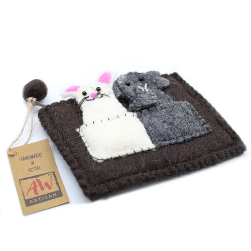 Pouch with Finger Puppets - Elephant & Mouse - Bobobiy