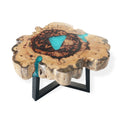 Tamarind and Resin Coffee Table - Aqua - Bobobiy