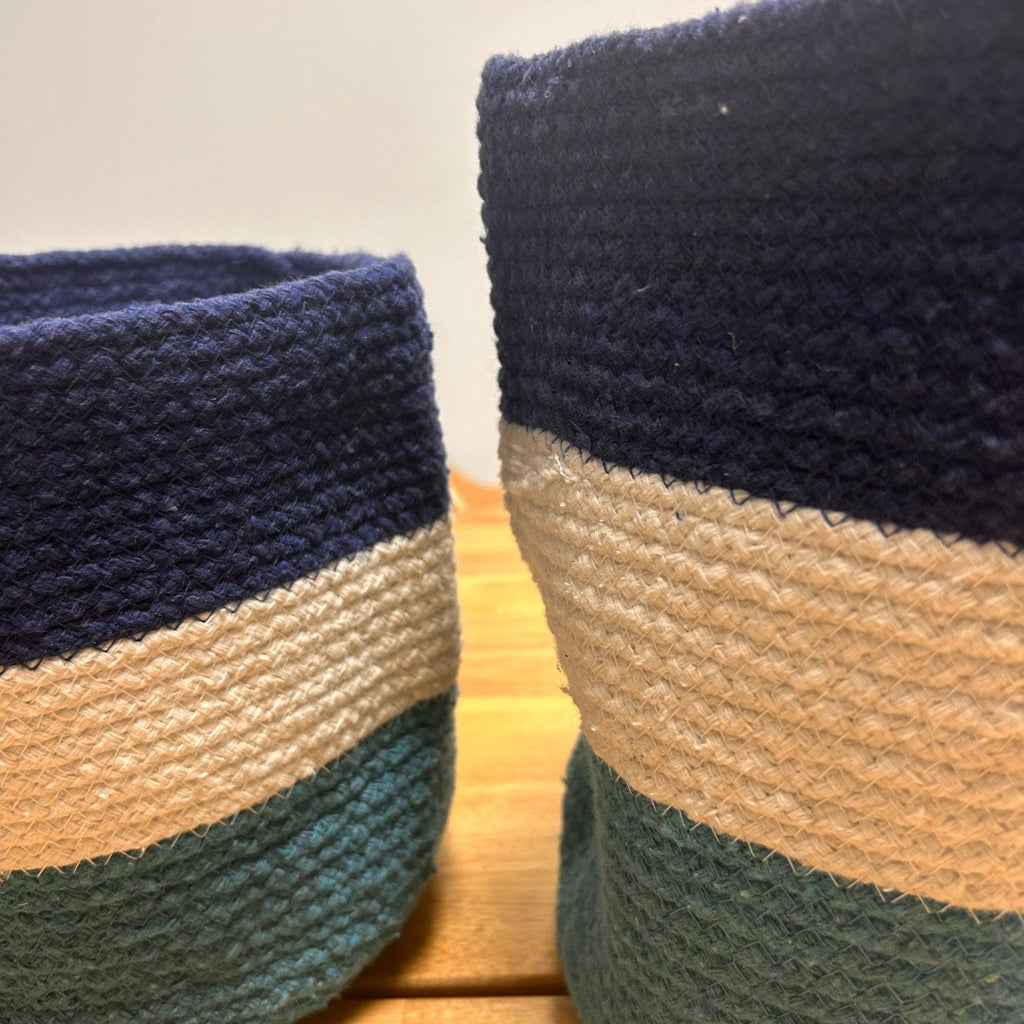 Set of 3 Eye Jute Rope Baskets