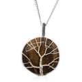 Tree of Life Gemstone Necklace - Tiger Eye - Bobobiy