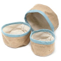 Set of 3 Natural Jute Baskets - Teal - Bobobiy