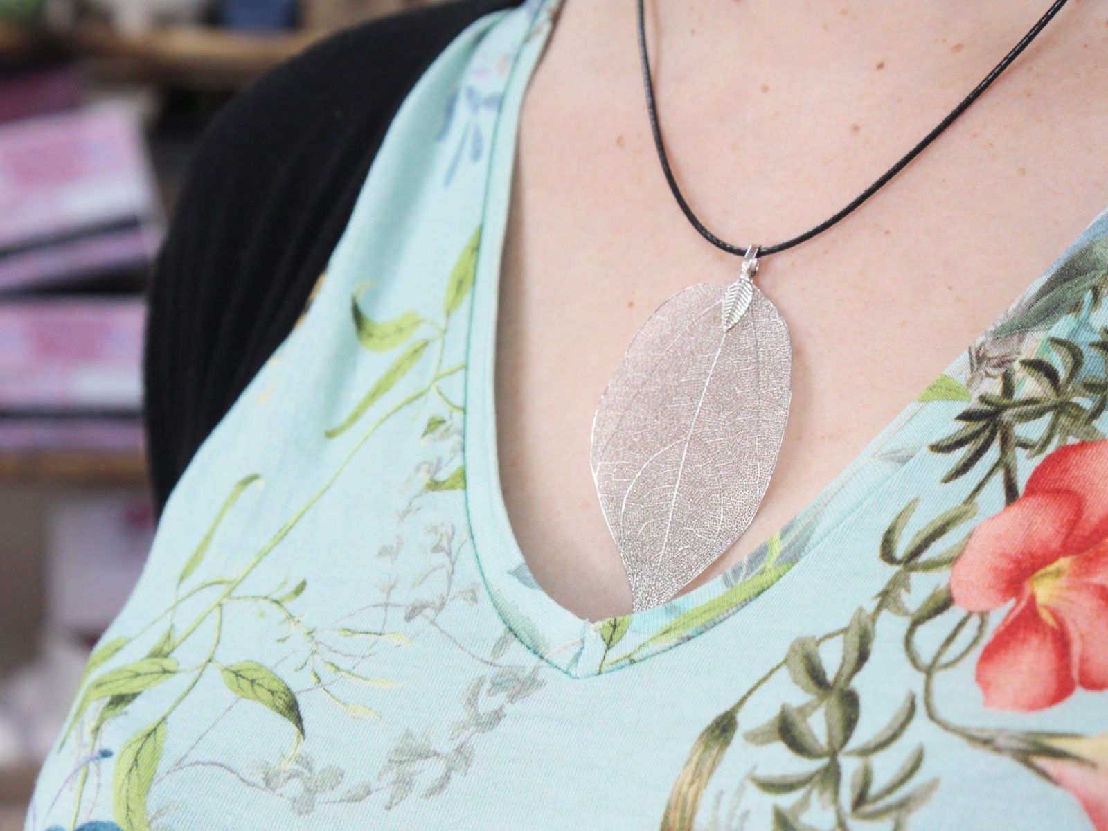 Necklace & Earring Set - Bravery Leaf - Silver