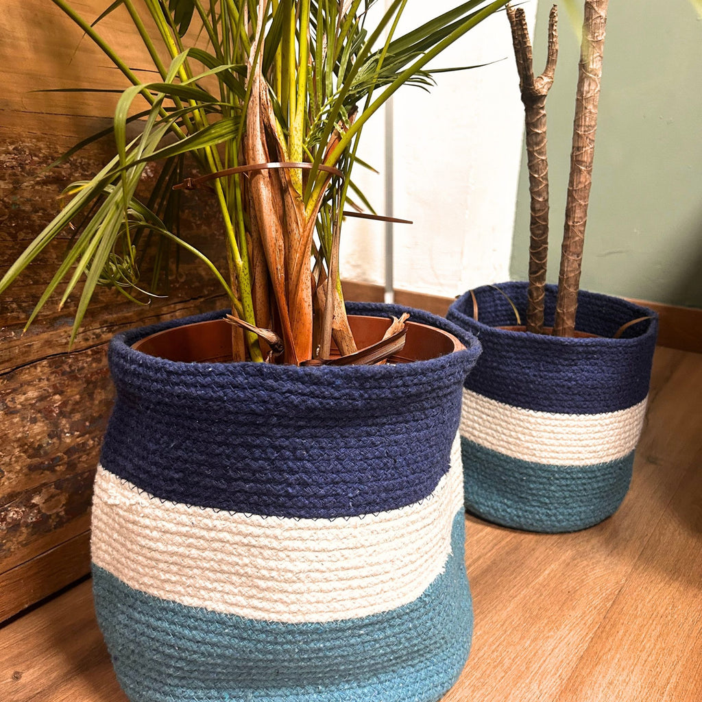 Set of 3 Eye Jute Rope Baskets