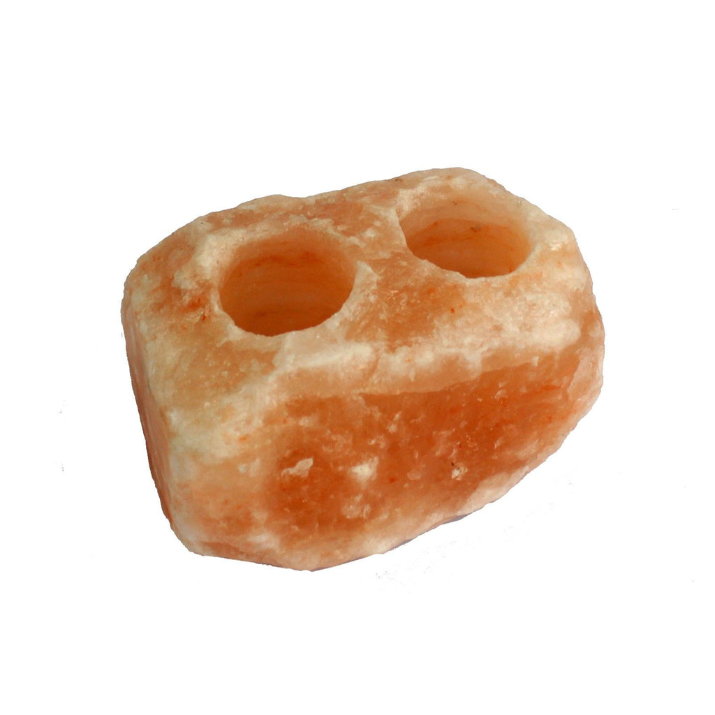Natural Salt Candle Holder - 2 holes (2-2.5kg)