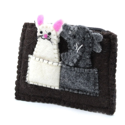 Pouch with Finger Puppets - Elephant & Mouse - Bobobiy
