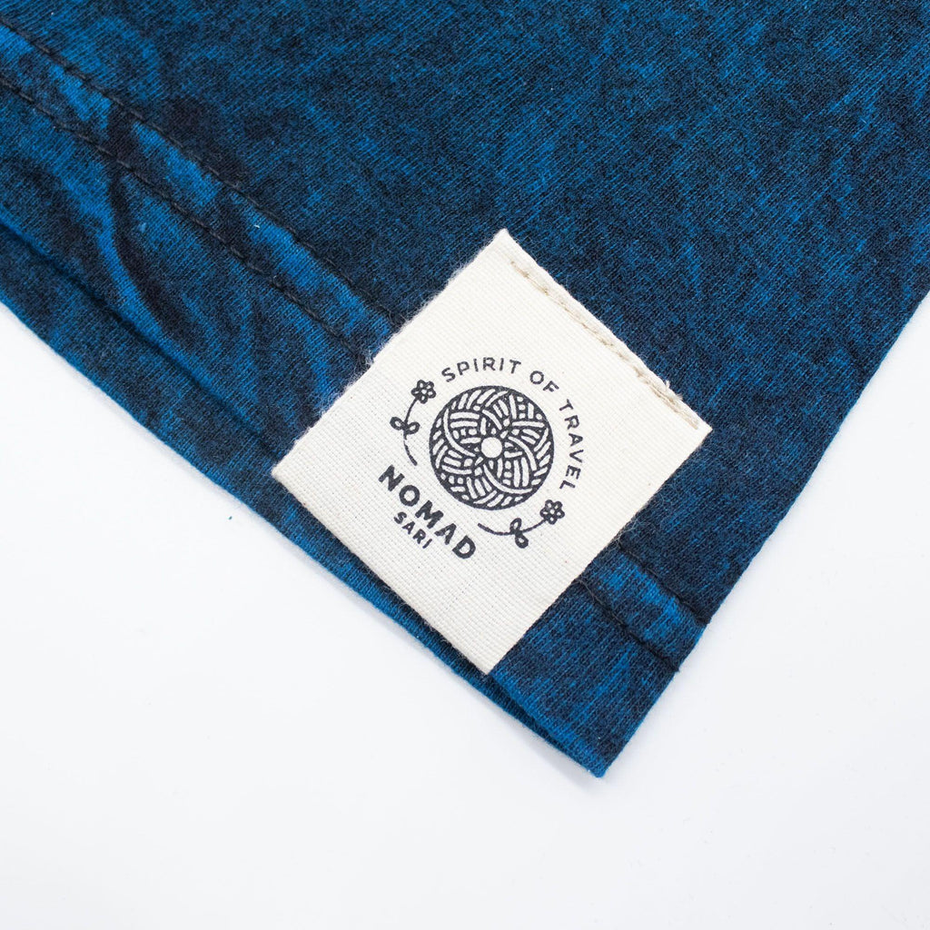 Nomad Sari Stonewashed Cotton T-Shirt - Stay Wild Moon Child - Blue - Large