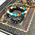 Turquoise Cross / Royal Beads - Gemstone Bracelet - Bobobiy