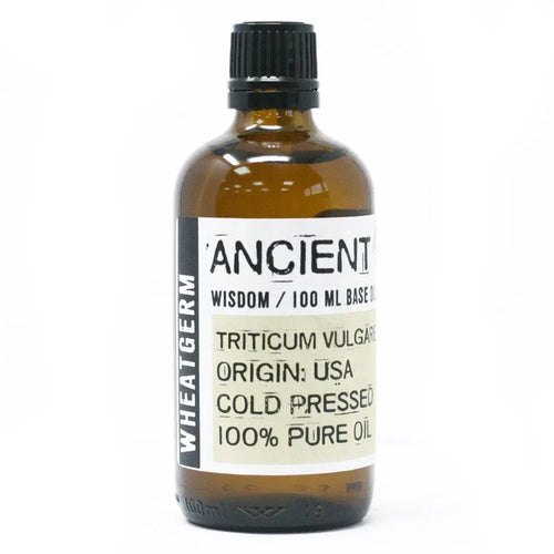 100ml wheatgerm oil amber glass bottle with black screw cap