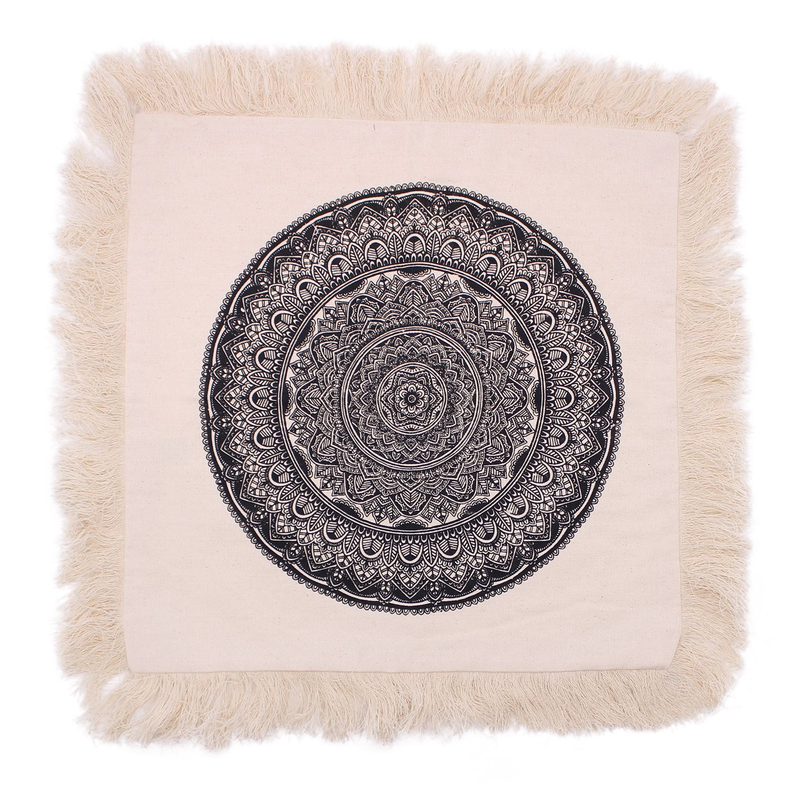 Traditional Mandala  Cushion Cover - 45x45cm - black