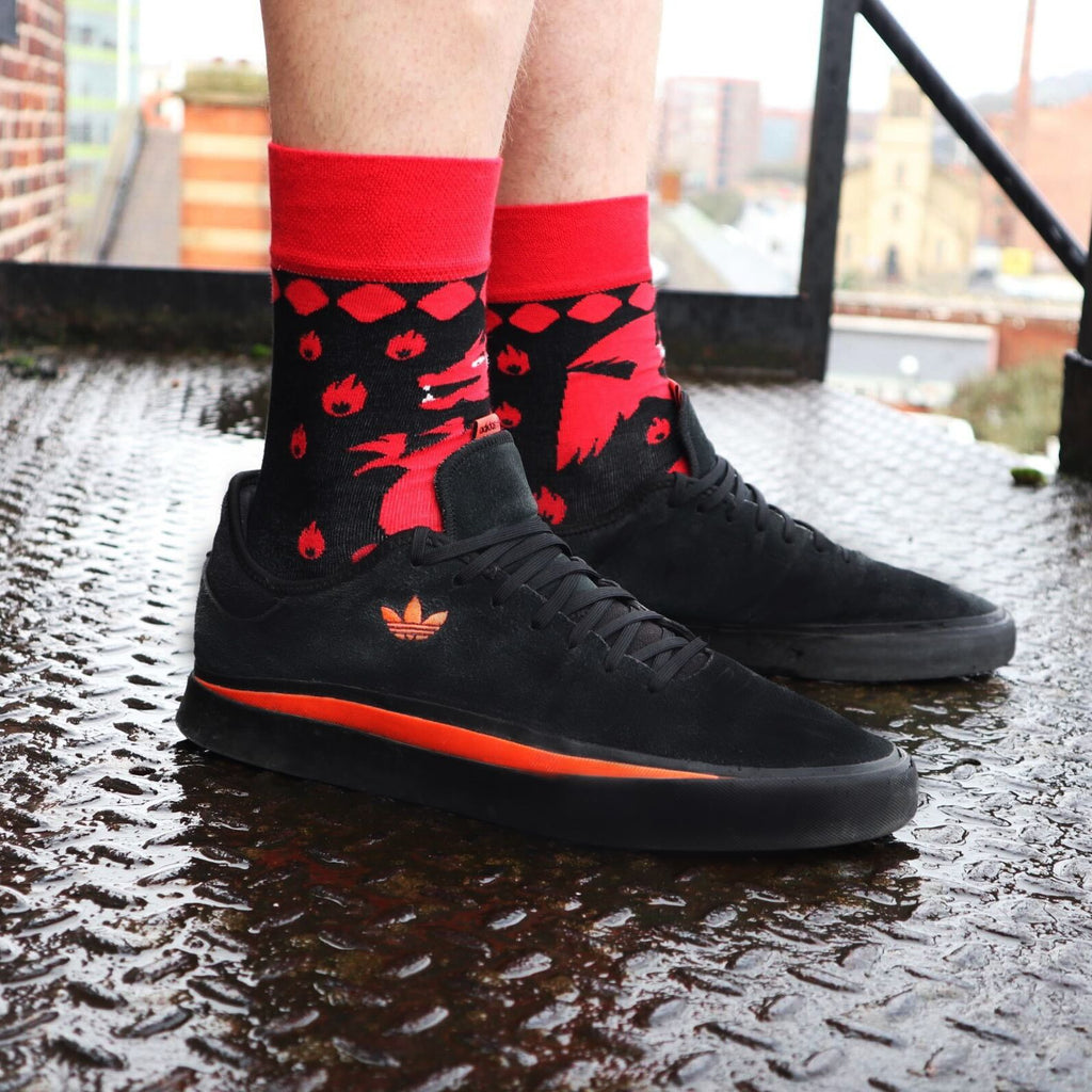 Hop Hare Bamboo Socks M/L - Red Dragons