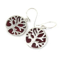 Tree of Life Silver Earrings 15mm - Coral Effect - Bobobiy