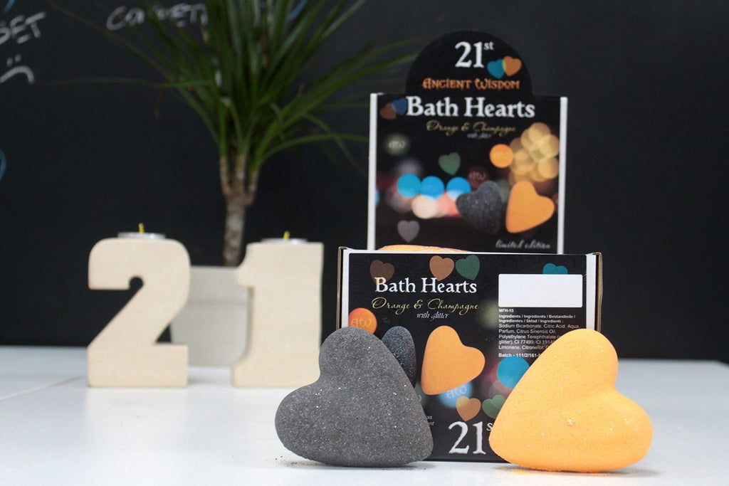 21st Special Edition Bath Hearts - Orange & Champagne