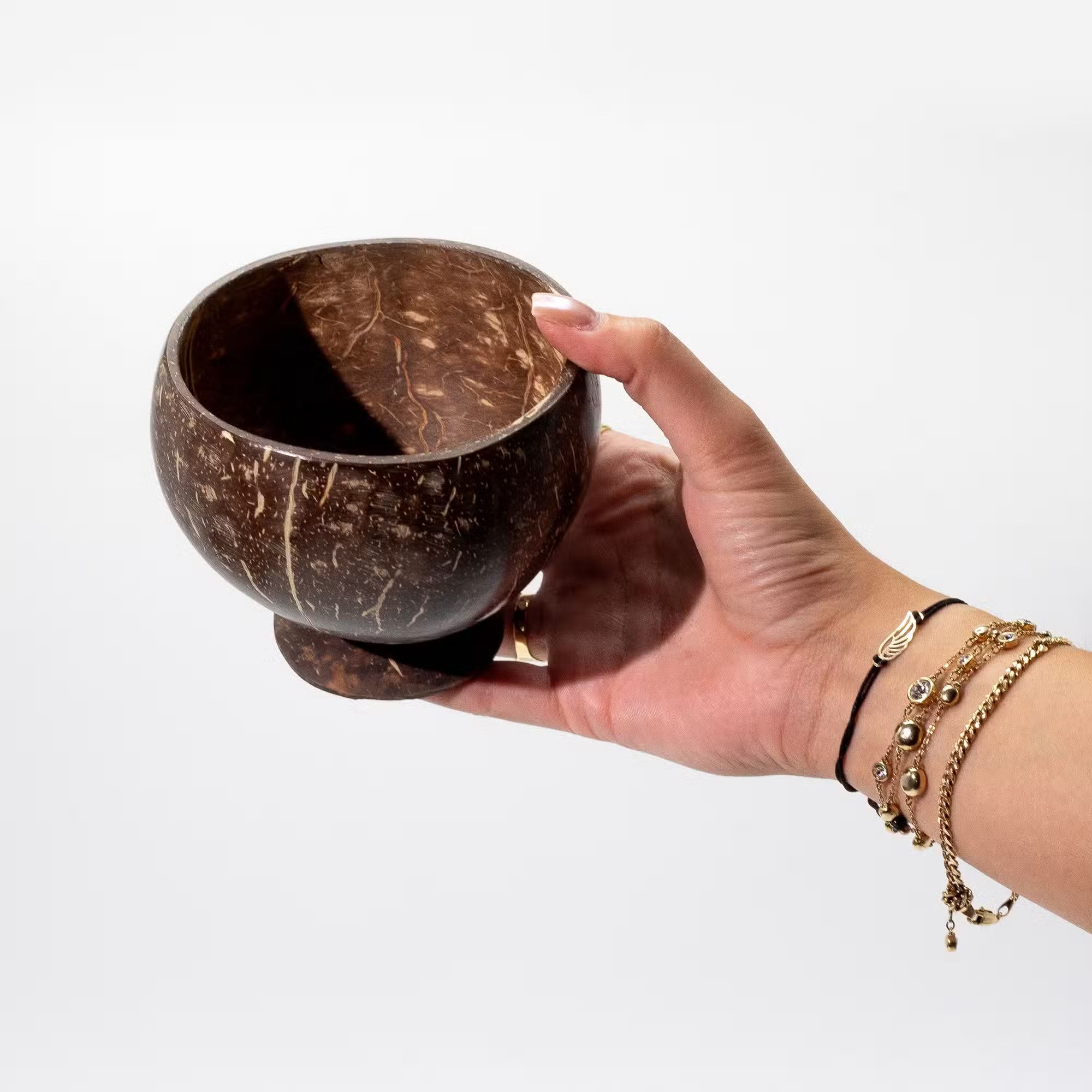 Small Natural Coconut Bowl on Stand