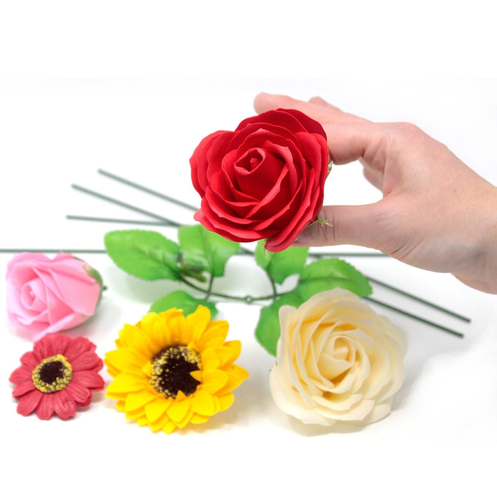 Craft Soap Flowers - Med Rose - Rose