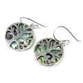 Tree of Life Silver Earrings 15mm - Abalone - Bobobiy