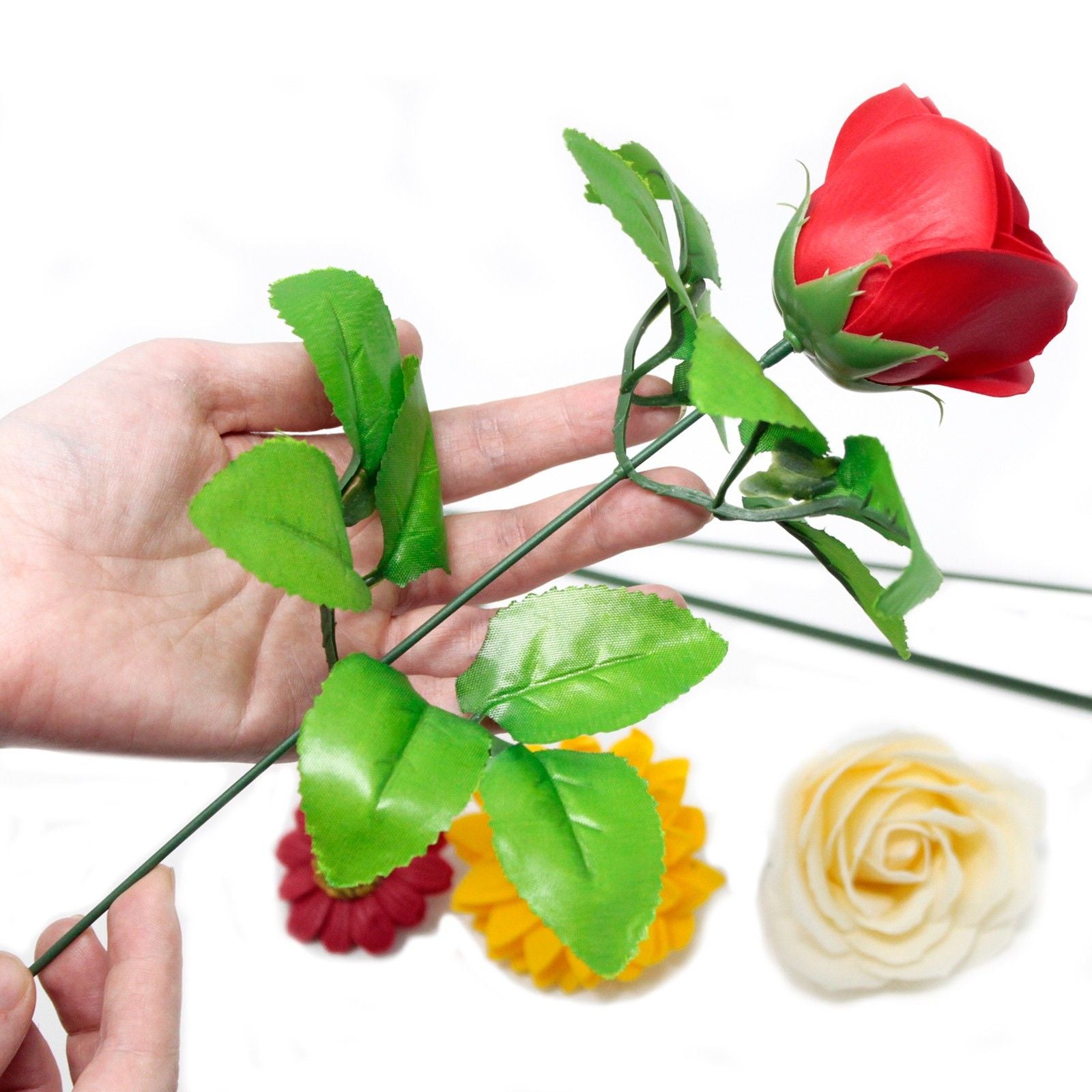 Craft Soap Flowers - Med Rose - Red