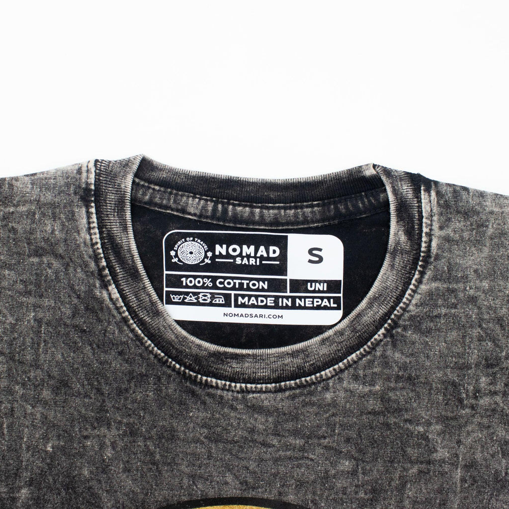 Nomad Sari Stonewashed Cotton T-Shirt - Rebel - Charcoal - Small