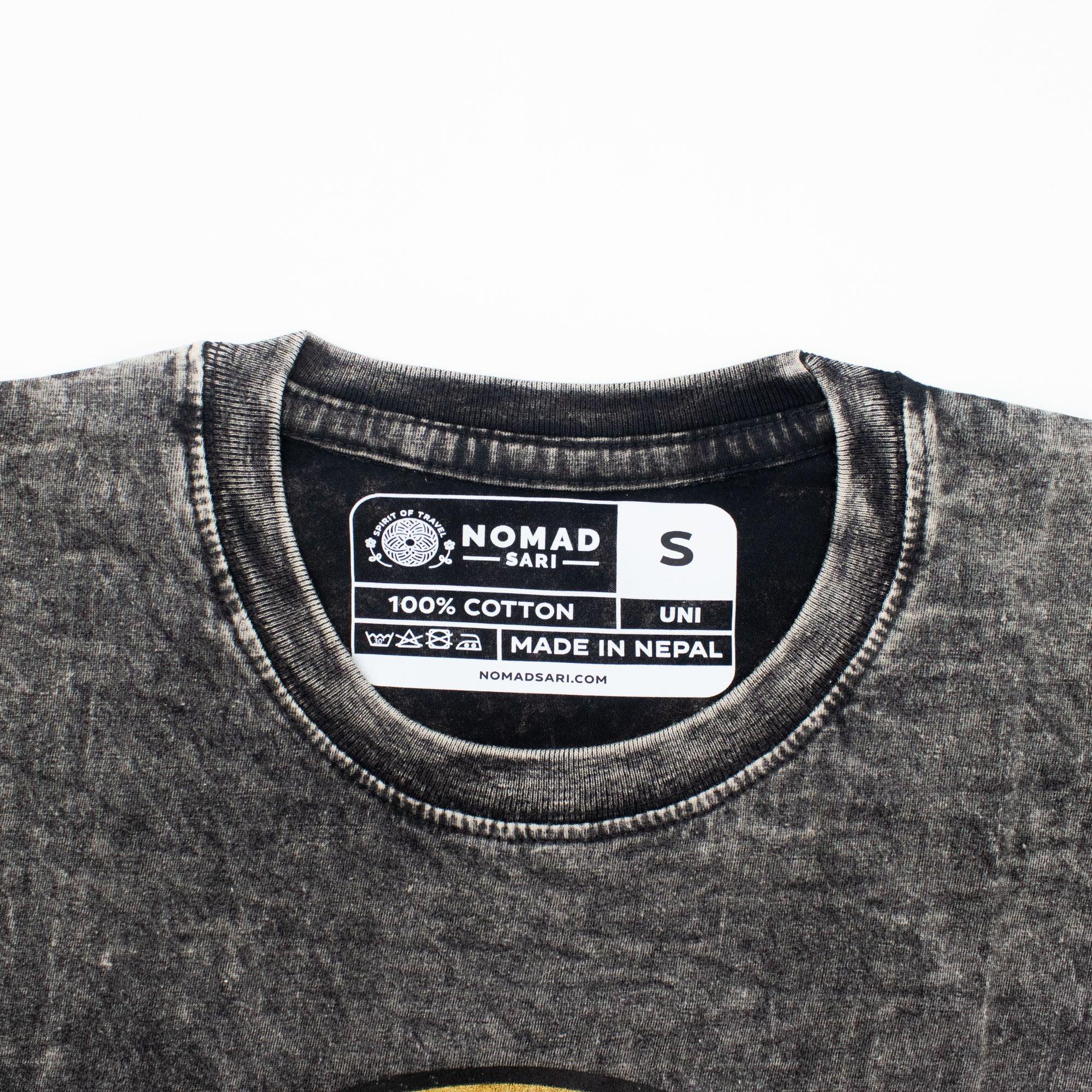Nomad Sari Stonewashed Cotton T-Shirt - Rebel - Charcoal - Small