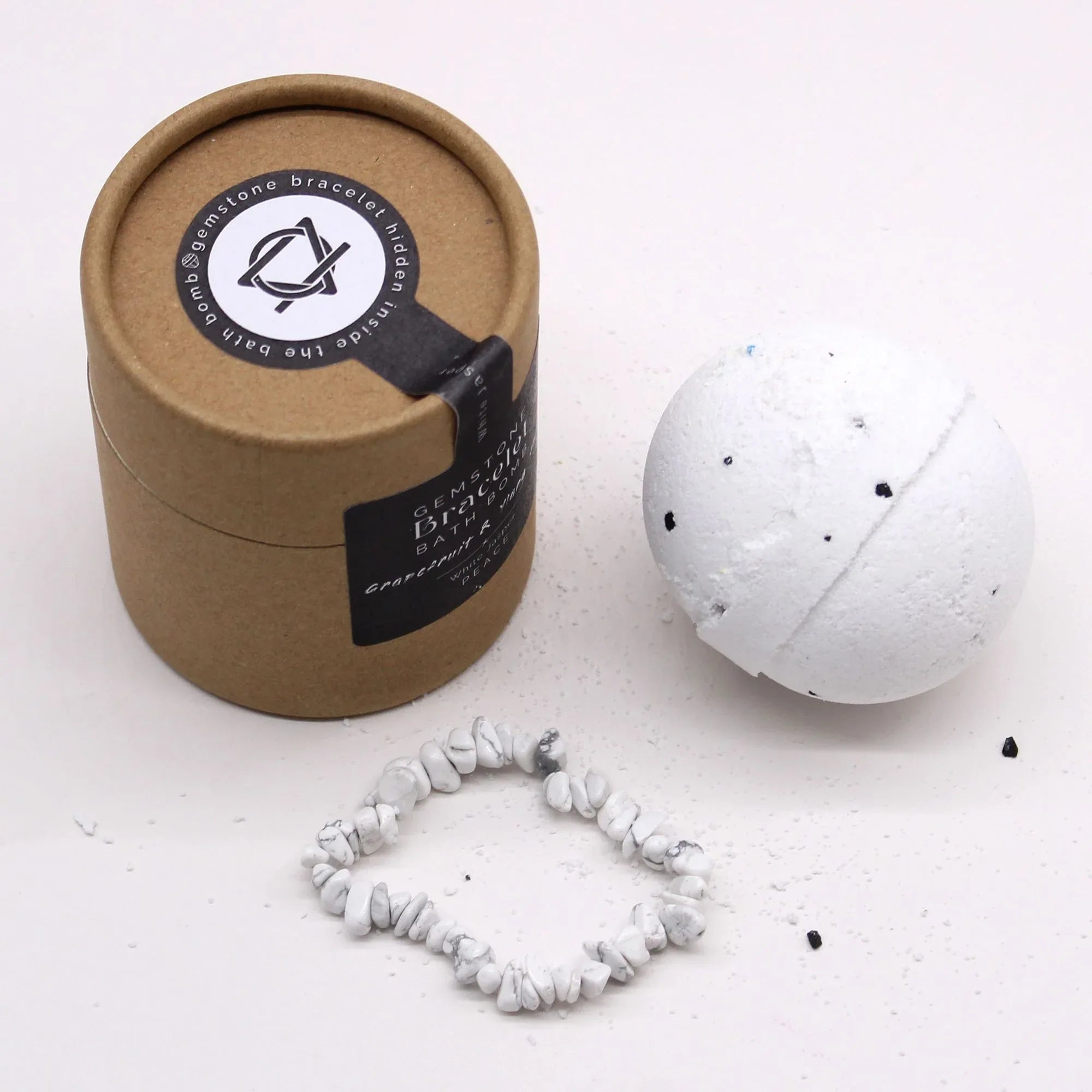 White Jasper Gem Bracelet Bath Bomb - Bobobiy