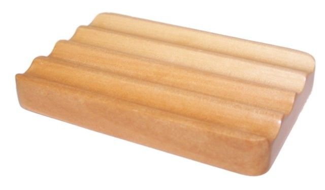 Hemu Wood Soap Dishes - Corrugated