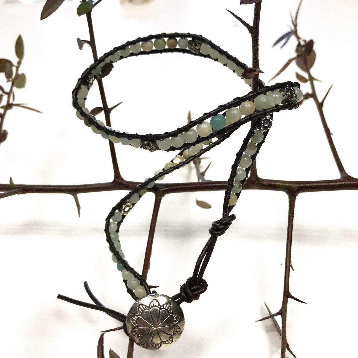 Double Wrap Bracelet - Amazonian & Flower Detail