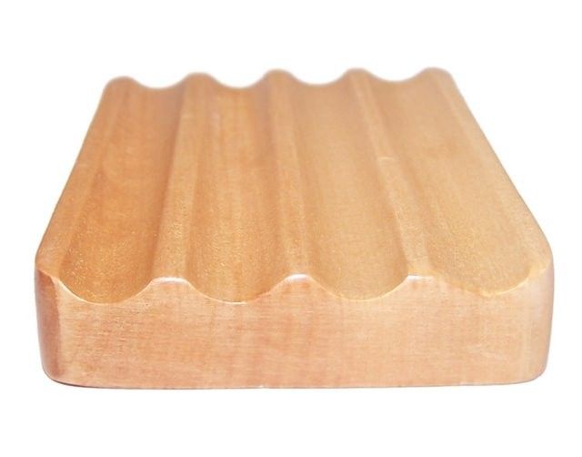 Hemu Wood Soap Dishes - Corrugated