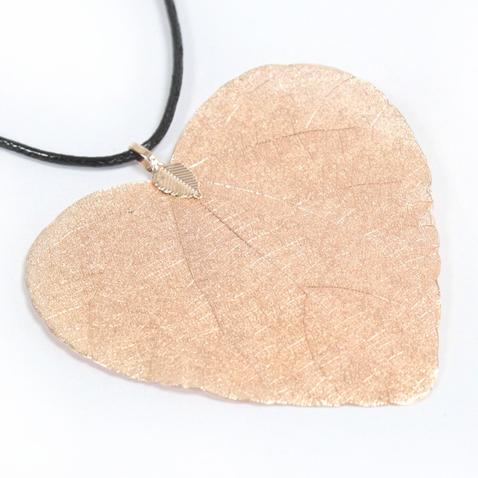 Necklace - Heart Leaf - Pink Gold
