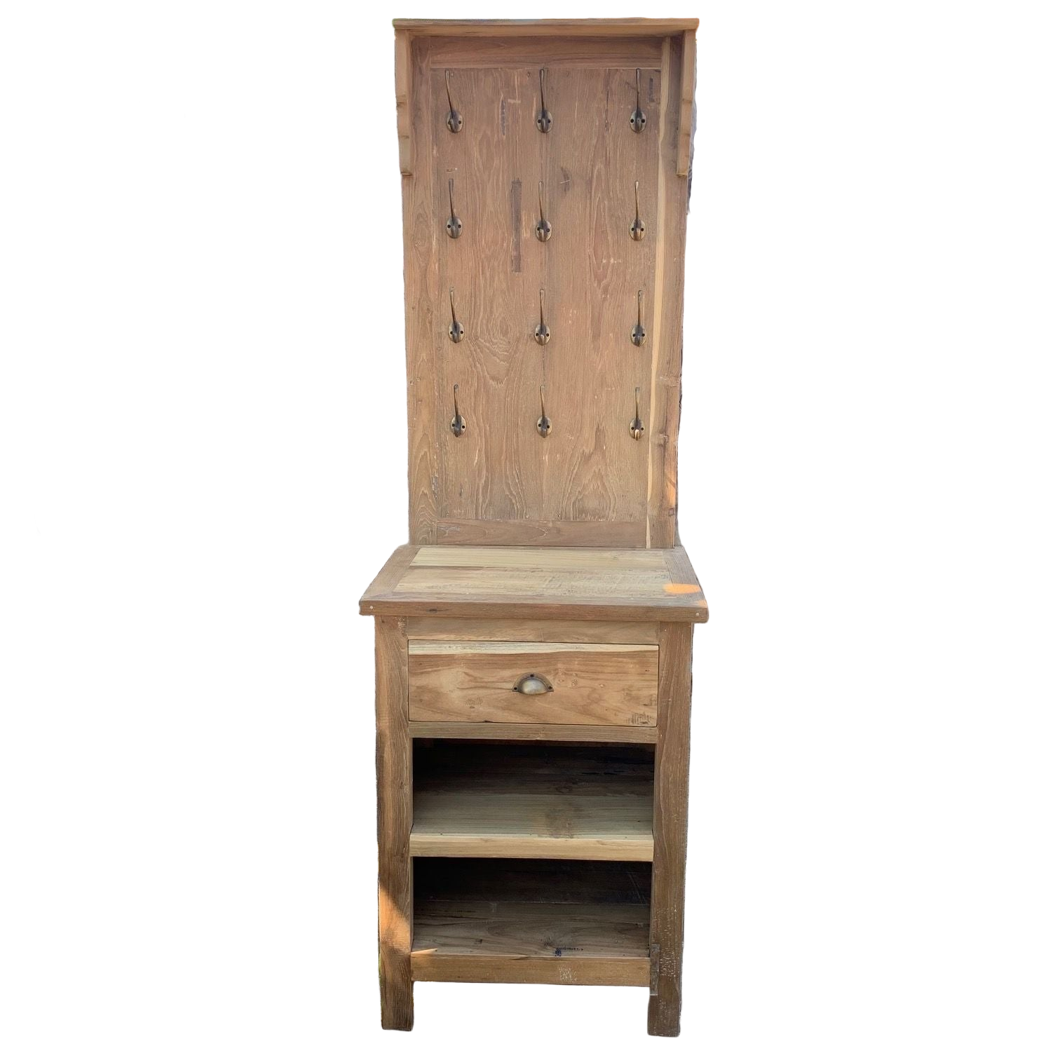 Display Stand with Hooks and Storage