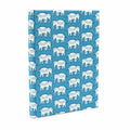 Cotton Bound Notebooks 20x15cm - 96 pages - Teal Elephants - Bobobiy
