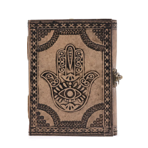 Hamsa - Esoteric Notebook - Antique Grey - 200 pages Stich Edge- 17.5x12.5x3cm - Bobobiy