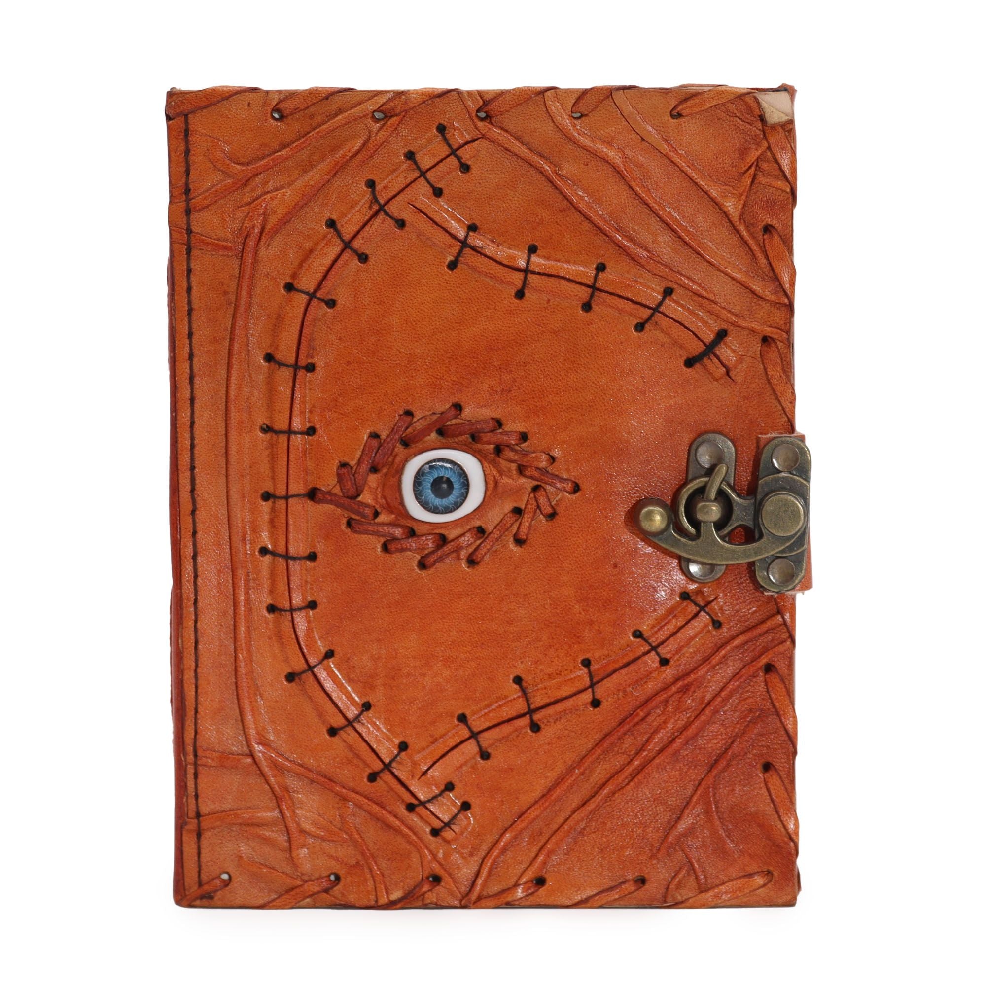 Light Brown Tan Book - Eye Decor - 160 Deckle Edges Pages - 20x15cm